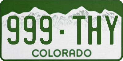 CO license plate 999THY