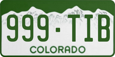 CO license plate 999TIB