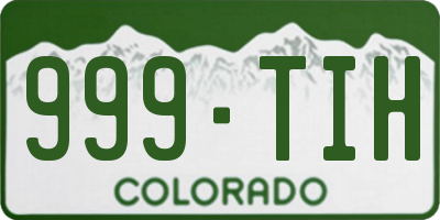 CO license plate 999TIH
