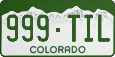 CO license plate 999TIL