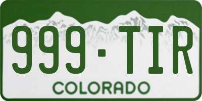 CO license plate 999TIR