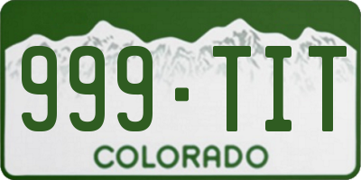 CO license plate 999TIT