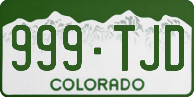 CO license plate 999TJD