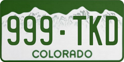 CO license plate 999TKD