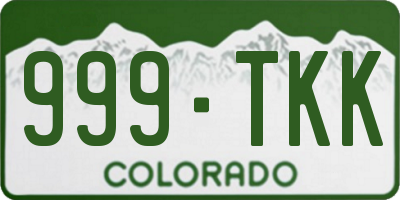 CO license plate 999TKK