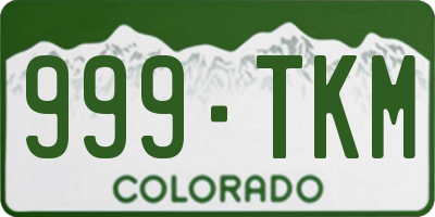 CO license plate 999TKM