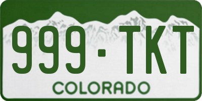 CO license plate 999TKT