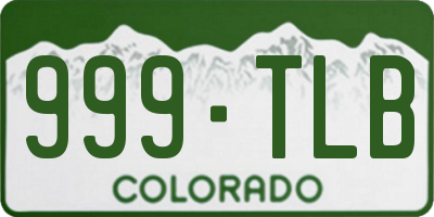 CO license plate 999TLB