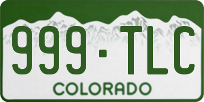 CO license plate 999TLC