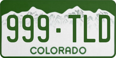 CO license plate 999TLD