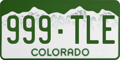 CO license plate 999TLE