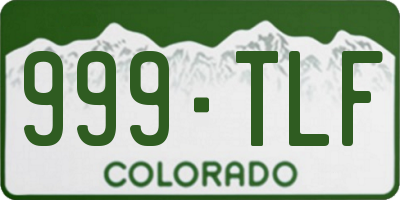 CO license plate 999TLF