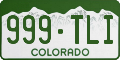 CO license plate 999TLI