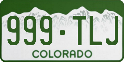 CO license plate 999TLJ