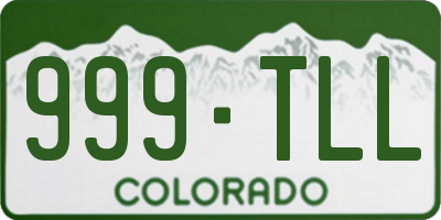 CO license plate 999TLL