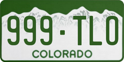 CO license plate 999TLO
