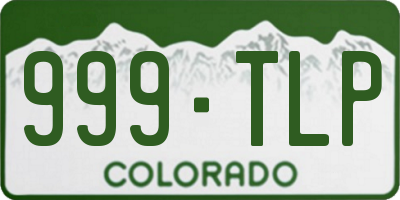 CO license plate 999TLP