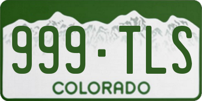 CO license plate 999TLS