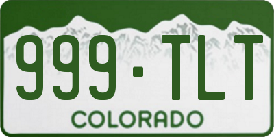 CO license plate 999TLT