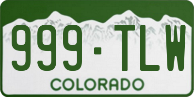 CO license plate 999TLW