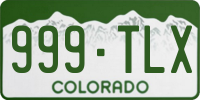 CO license plate 999TLX