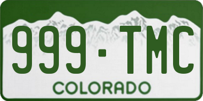 CO license plate 999TMC