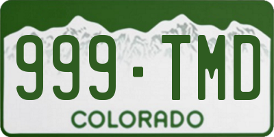 CO license plate 999TMD