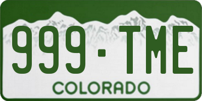 CO license plate 999TME