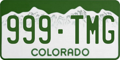 CO license plate 999TMG