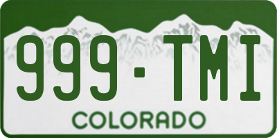 CO license plate 999TMI