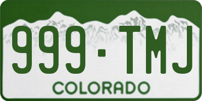 CO license plate 999TMJ
