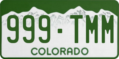 CO license plate 999TMM