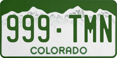 CO license plate 999TMN