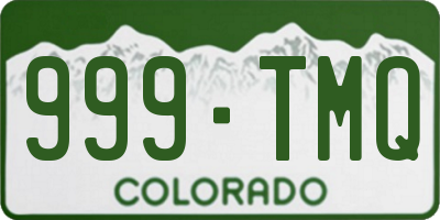 CO license plate 999TMQ