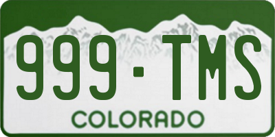 CO license plate 999TMS