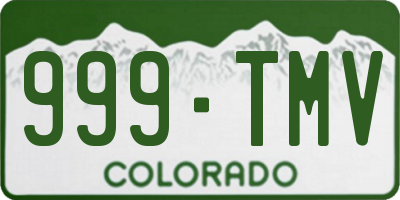 CO license plate 999TMV