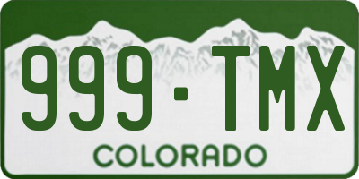 CO license plate 999TMX