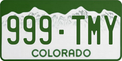 CO license plate 999TMY