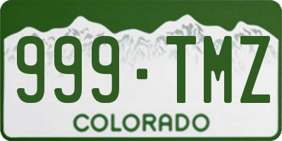 CO license plate 999TMZ