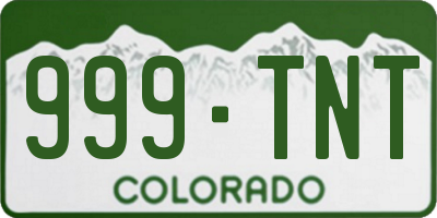 CO license plate 999TNT