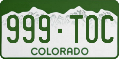 CO license plate 999TOC