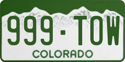 CO license plate 999TOW