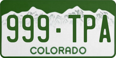 CO license plate 999TPA