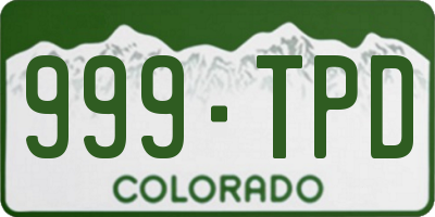 CO license plate 999TPD