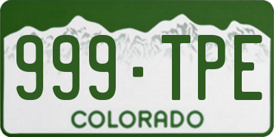 CO license plate 999TPE