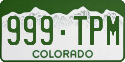 CO license plate 999TPM
