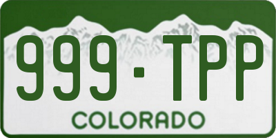 CO license plate 999TPP