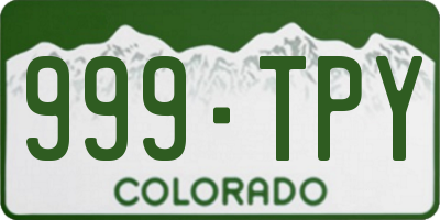 CO license plate 999TPY