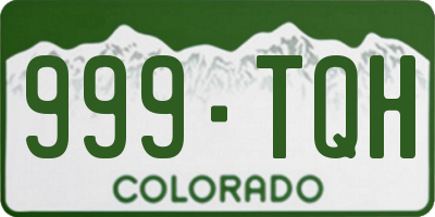 CO license plate 999TQH