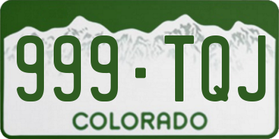 CO license plate 999TQJ
